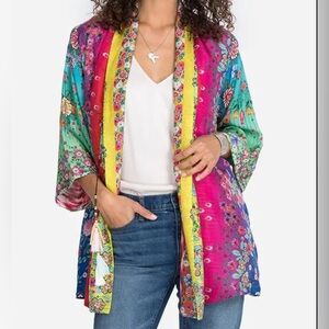 Johnny Was Multicolor Floral Kimono Blouse